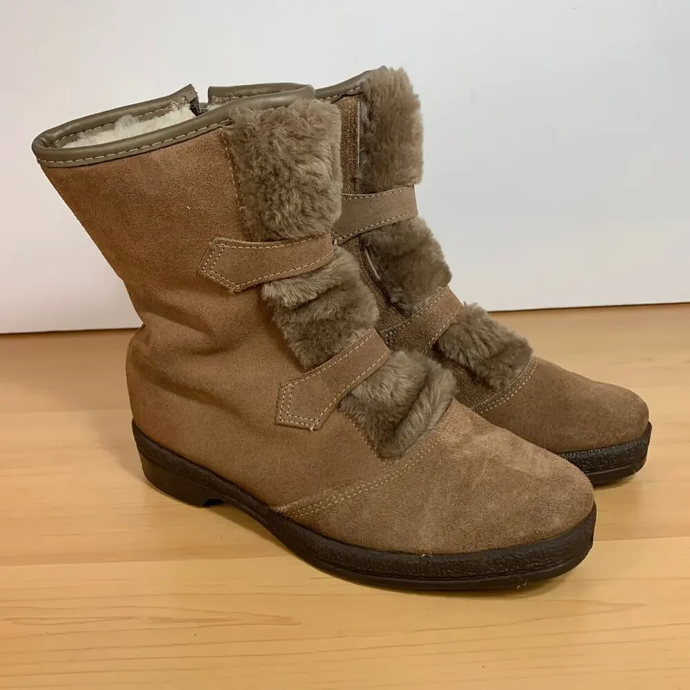 Yodelers Women's Brown Genuine Leather Boots Size 7